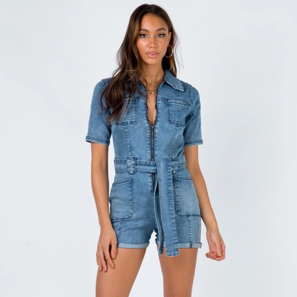 Princess Polly Jacklyn Denim Romper